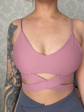 Forever 21 Mauve Wrap-Detail Sports Bralette